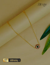 Traditional gold tone palakka flower design choker necklace